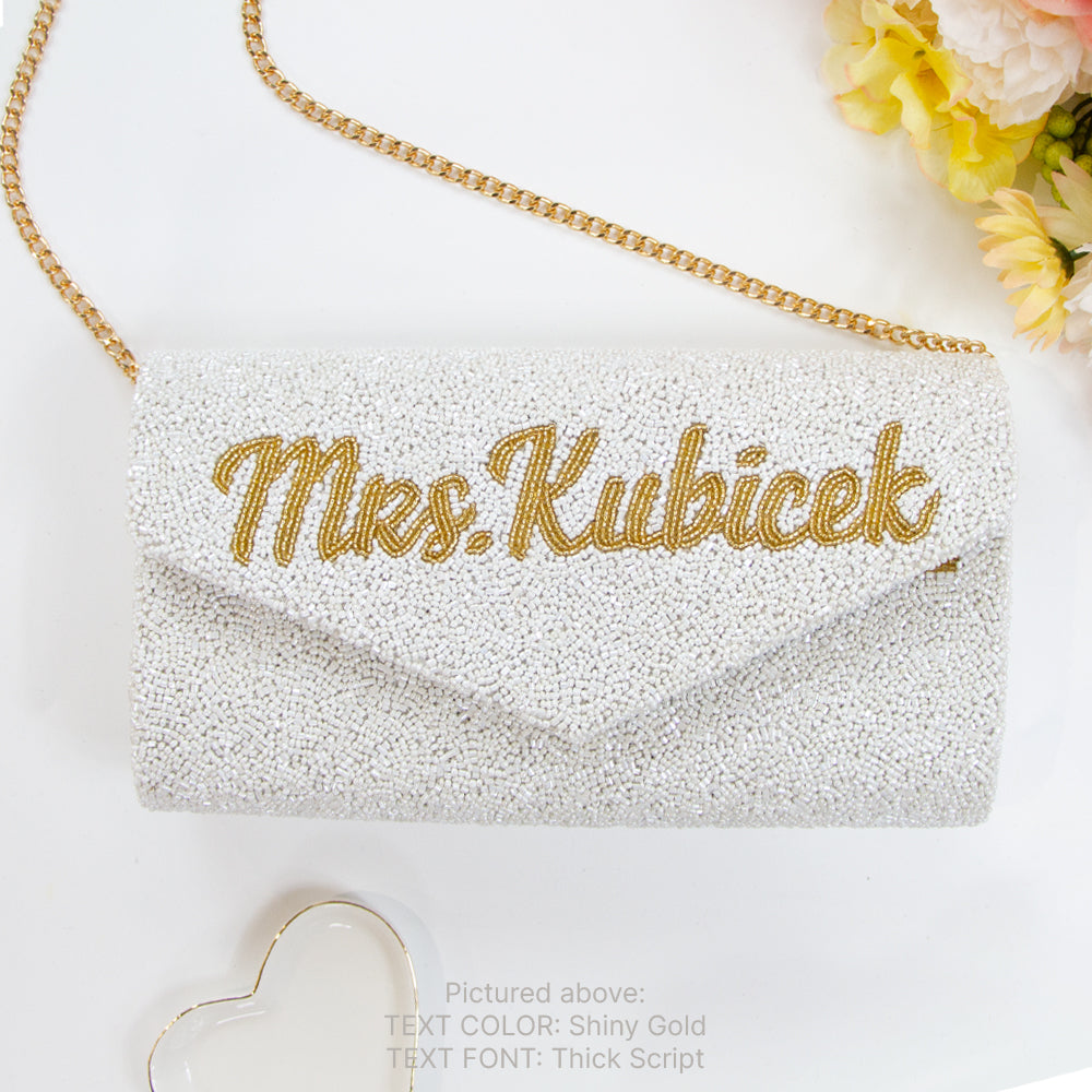 Personalized Last Name Envelope Wedding Clutch Bag (ENV)