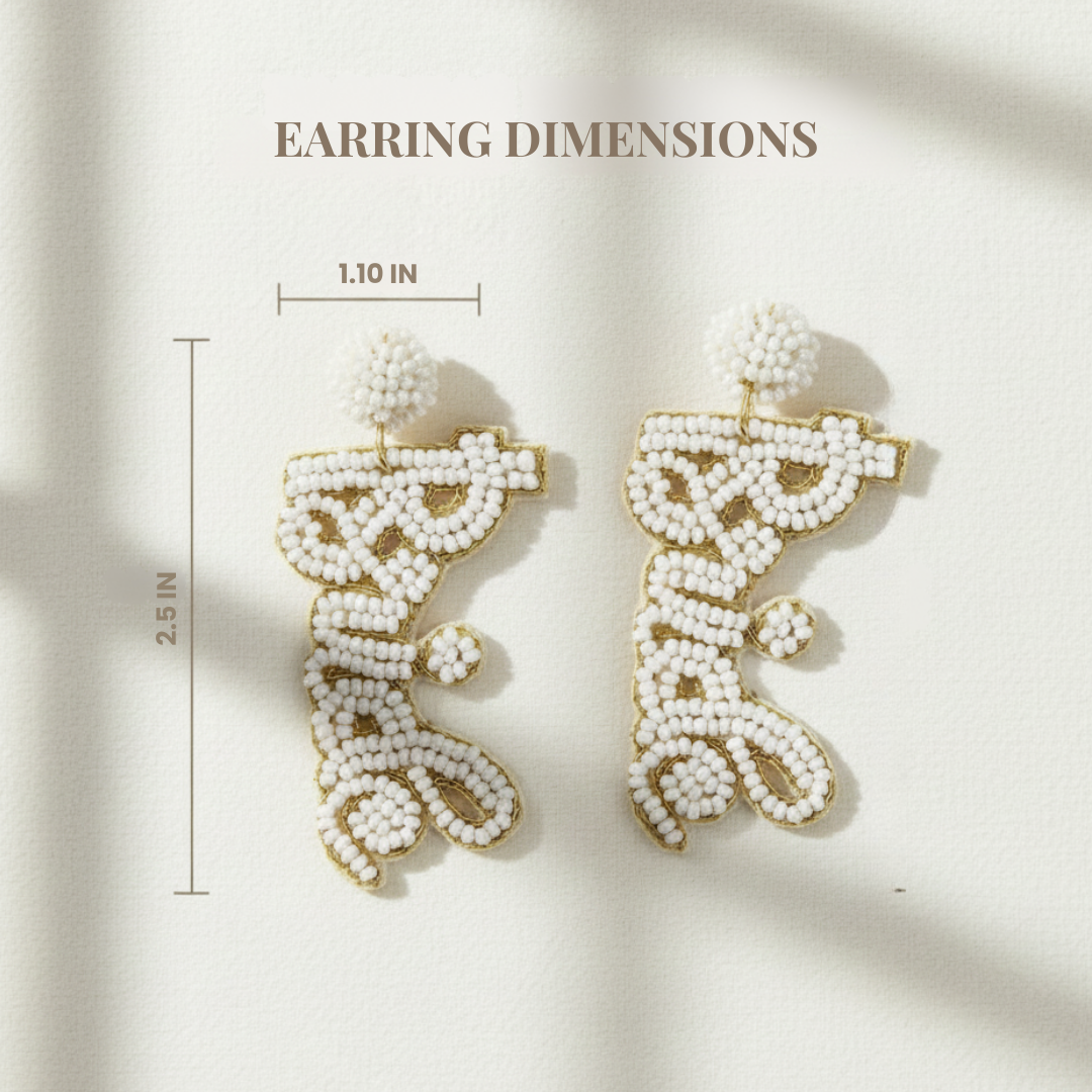 Bachelorette Party Bride Beaded Earrings