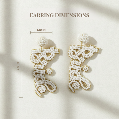 Bachelorette Party Bride Beaded Earrings