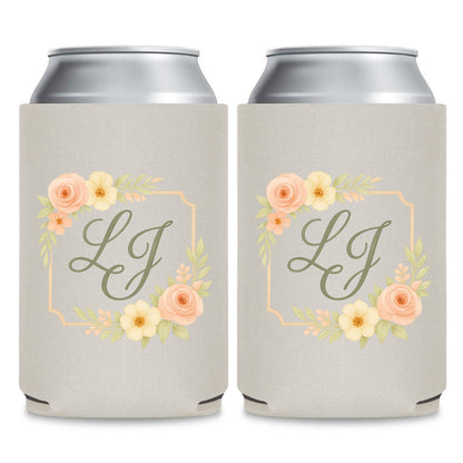Monogram Can Coolers Favors