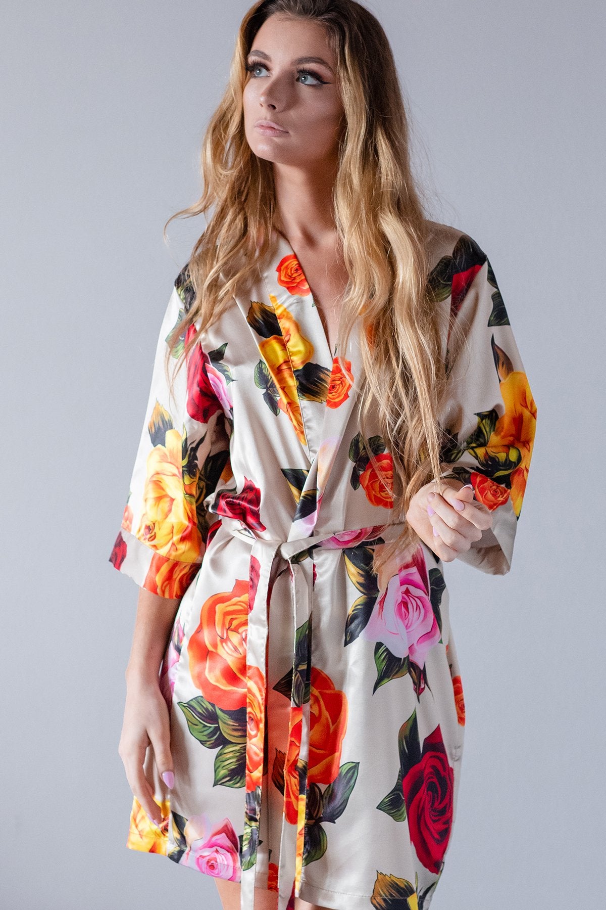 Floral Silk Robe
