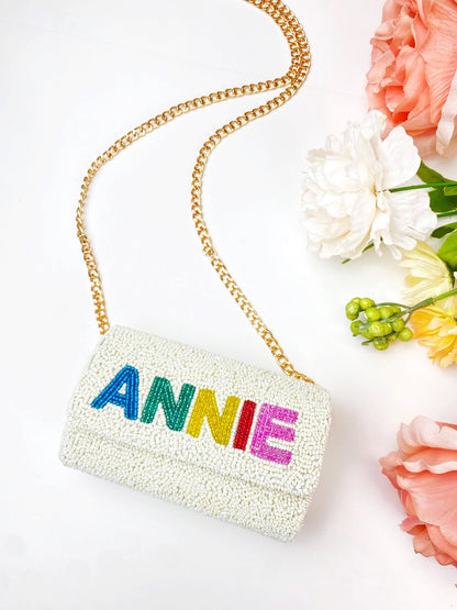 Beaded Mini Barrel Clutch for Flower Girl