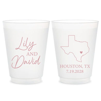Custom State Wedding Frosted Cups (LP 80)