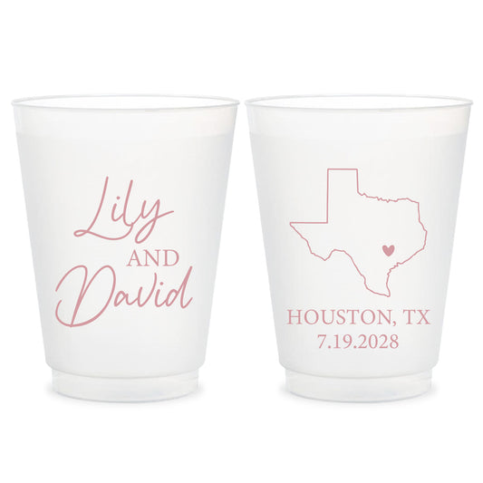 Custom State Wedding Frosted Cups (LP 80)