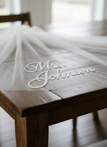 Braided Beading Personalized Bridal Veil