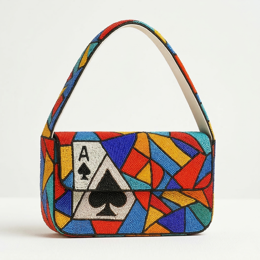 Ace of Spades Beaded Purse