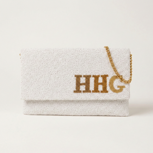 Monogram Beaded Clutch For Bride and Bridesmaids