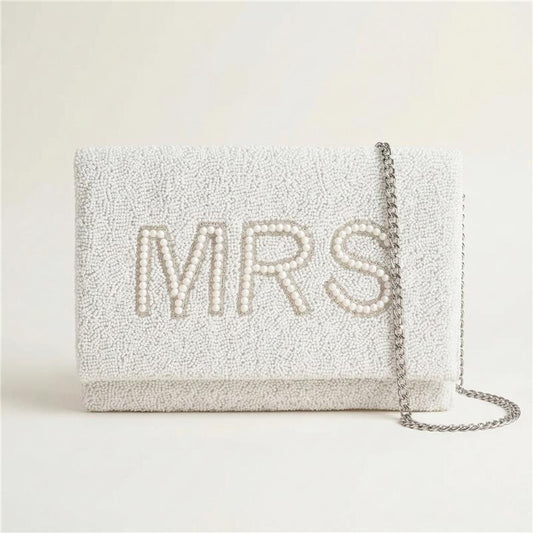 White MRS Clutch Purse