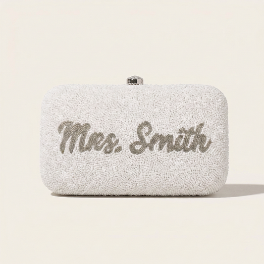 Beaded Bridal Box Clutch
