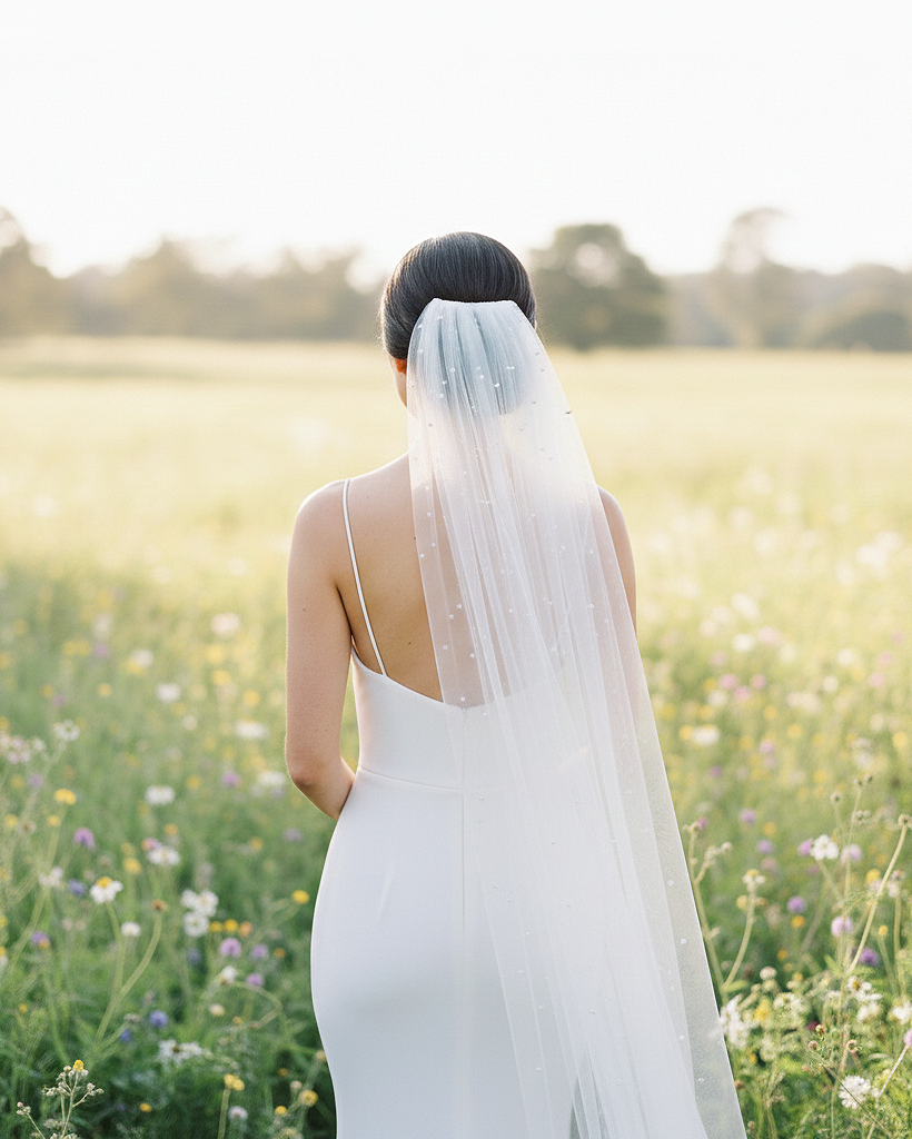 Black Pearl Bridal Wedding Veil