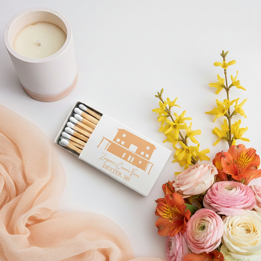 Custom Venue Illustration Wedding Matchbox Favors (CS 360)