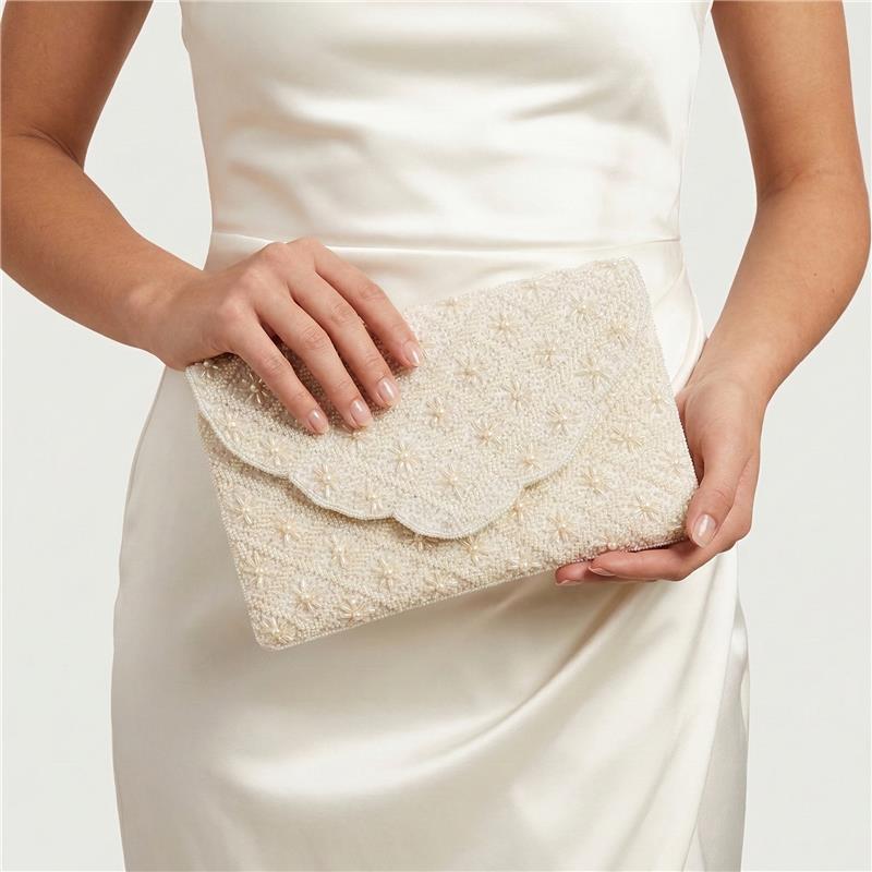 Scallop Pearl Clutch Bag