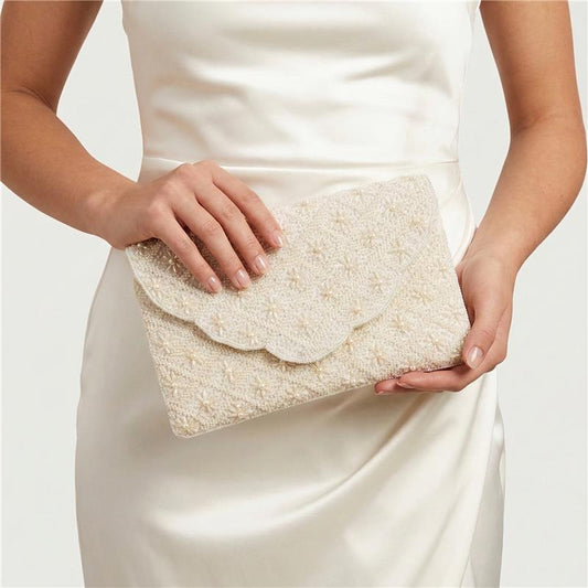 Scallop Pearl Clutch Bag