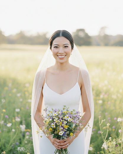 Black Pearl Bridal Wedding Veil