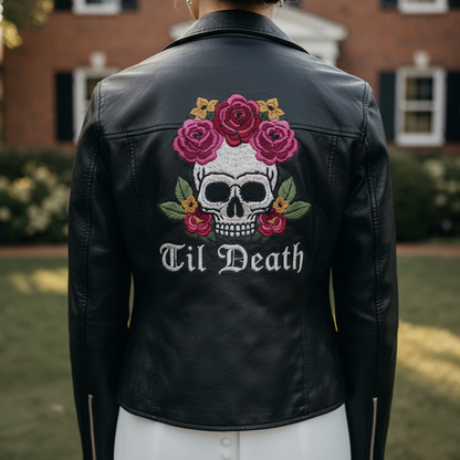 Till Death Skull Leather Coat
