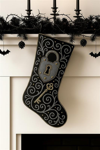 Beaded Nutcracker Skeleton Christmas Stocking
