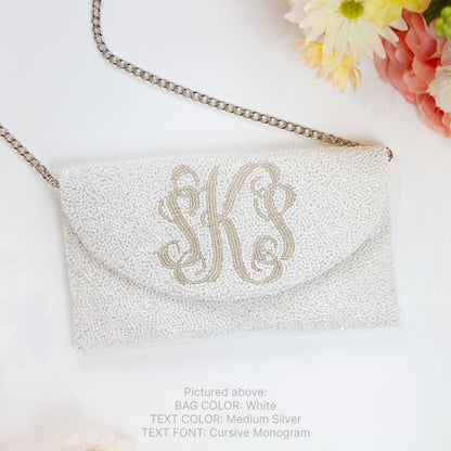 Personalized Half Moon Swoop Envelope Clutch Bag (HFU)