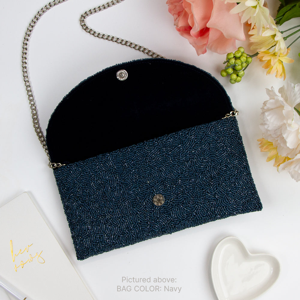 Personalized Half Moon Swoop Envelope Clutch Bag (HFU)