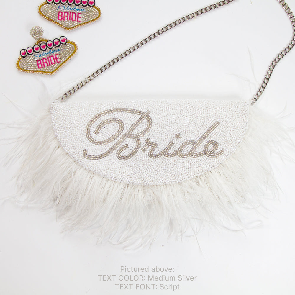 Custom Seed Bead Clutch Purse Feather Style