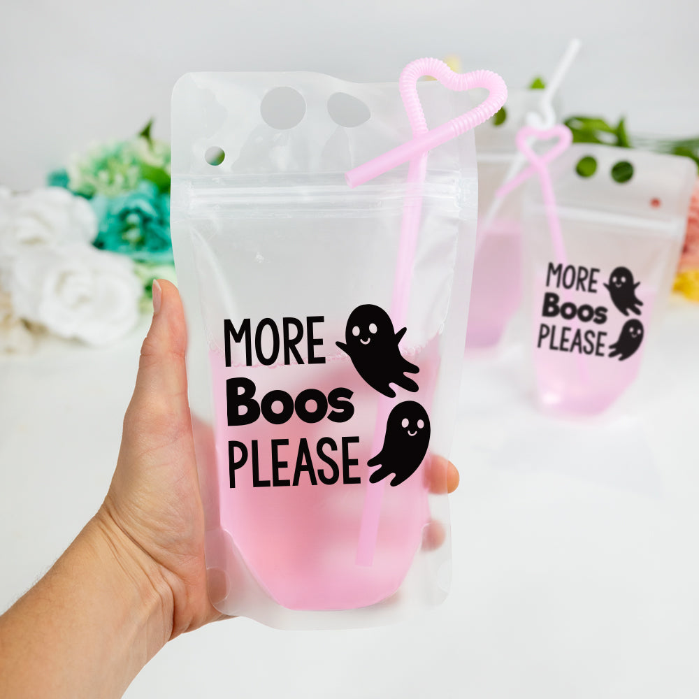 Personalized Halloween Drink Pouch, Halloween Gifts, Halloween Drink Pouches, Personalized Drink Pouches with Straw, Halloween Booze Bag, Reusable Booze Bag with Straw, Custom Personalized Drink Pouches, Drink Pouches with Straw, Booze Bag, Drink Floats, Halloween Party Favor, Halloween Party Pouches