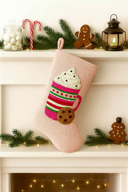 Hot Cocoa Beaded Stocking