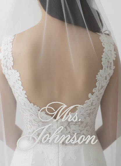 Braided Beading Personalized Bridal Veil