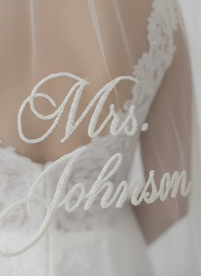 Braided Beading Personalized Bridal Veil