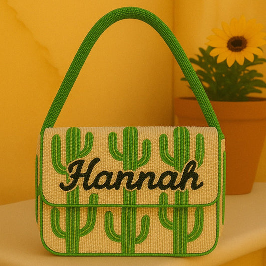 Custom Name Cactus Shoulder Bag