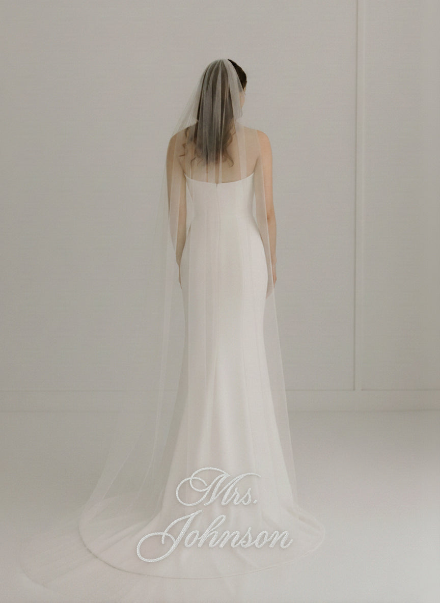 Braided Beading Personalized Bridal Veil