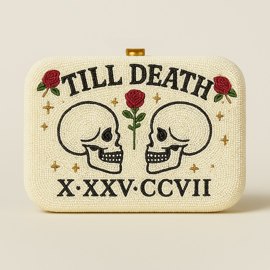 Custom Date Skull Clutch