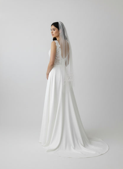 Braided Beading Personalized Bridal Veil