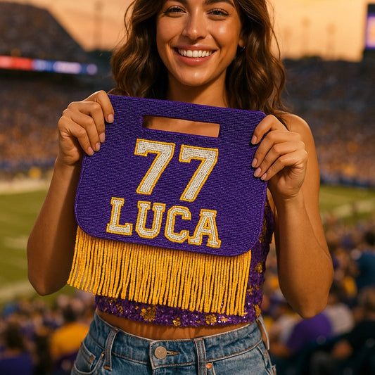 Personalized Sports Fringe Purse
