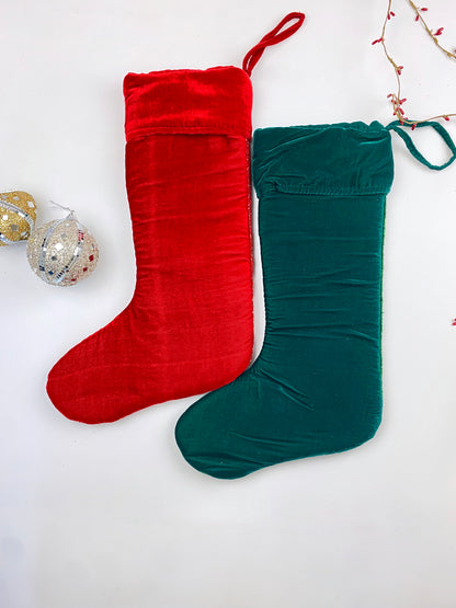 Checkered Beaded Christmas Stockings