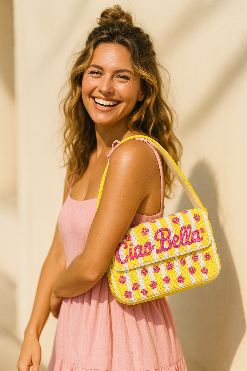 Ciao Bella Beaded Floral Purse