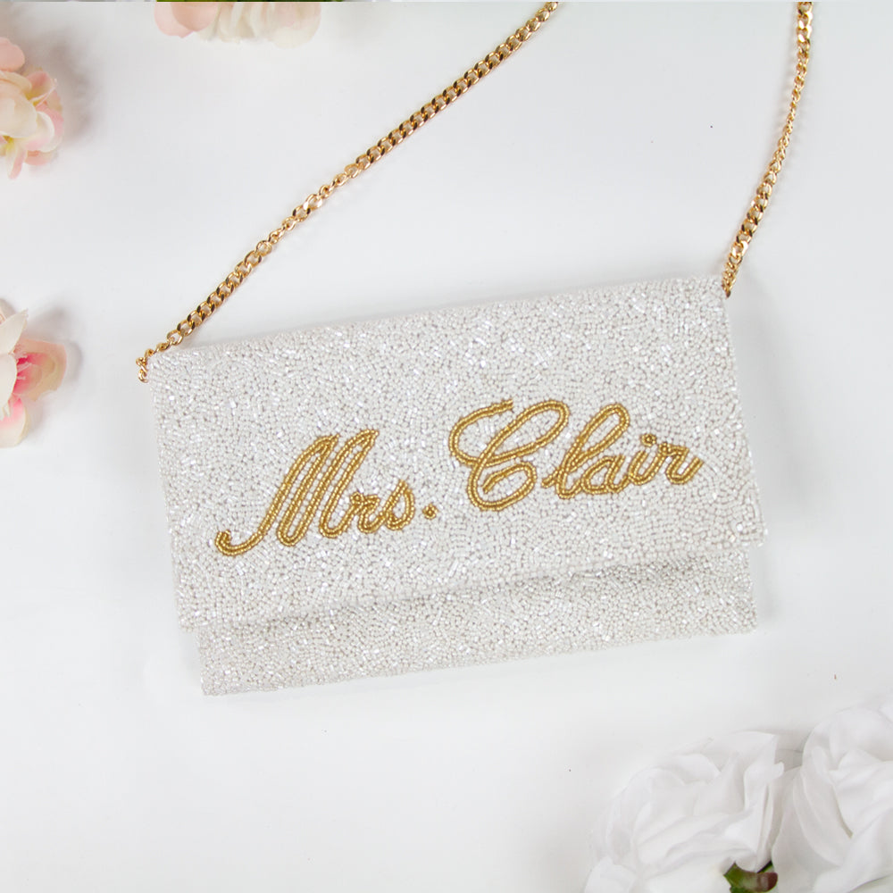 White Bride Purse, Customized Bridal Purse