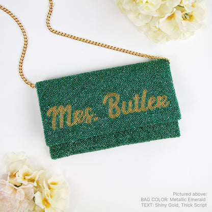 Rainbow Beaded Bridal Clutch