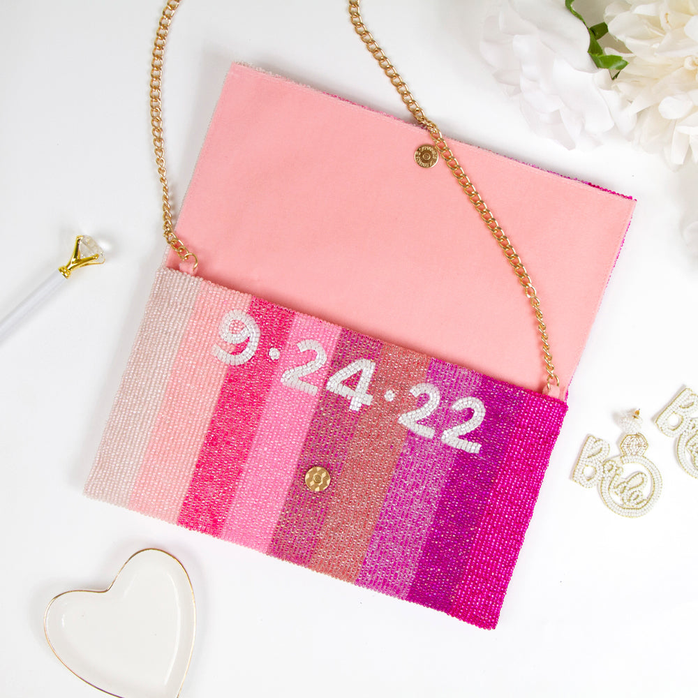 Rainbow Beaded Bridal Clutch