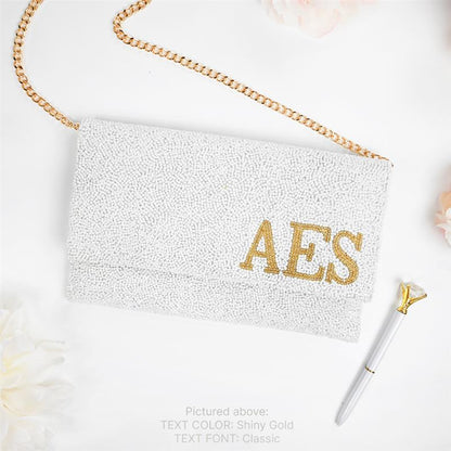 Monogram Beaded Clutch For Bride and Bridesmaids