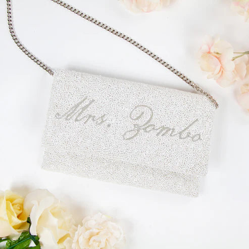 Personalized Seed Beed Clutch Purse for Brides (LHFC)