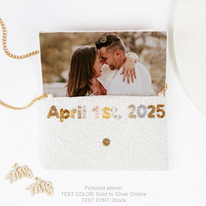 Monogram Beaded Clutch For Bride and Bridesmaids