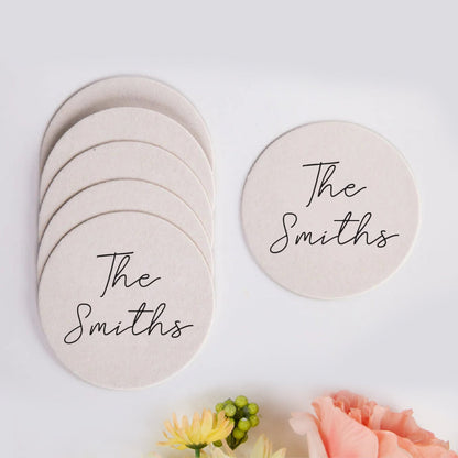 Last Name Minimalist Coasters