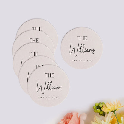 Last Name Minimalist Coasters