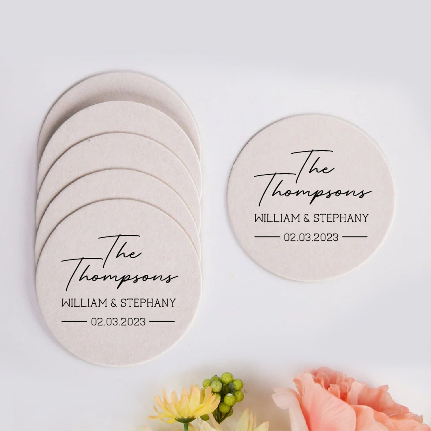 Last Name Minimalist Coasters