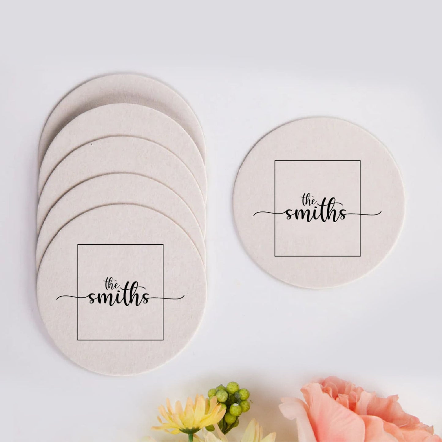 Last Name Minimalist Coasters