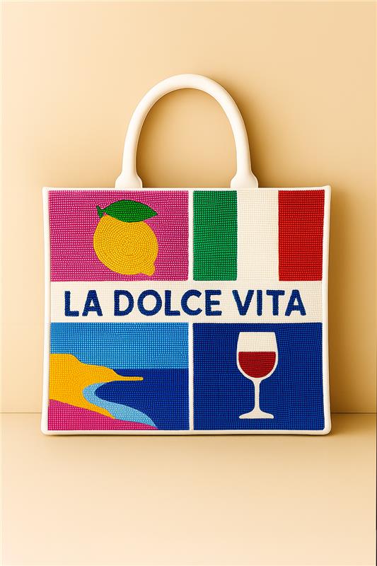 La Dolce Vita Italy Inspired Beaded Tote