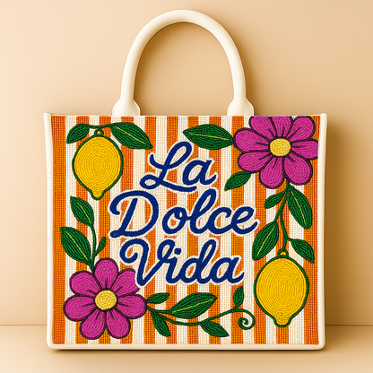 La Dolce Vita Italy Inspired Beaded Tote