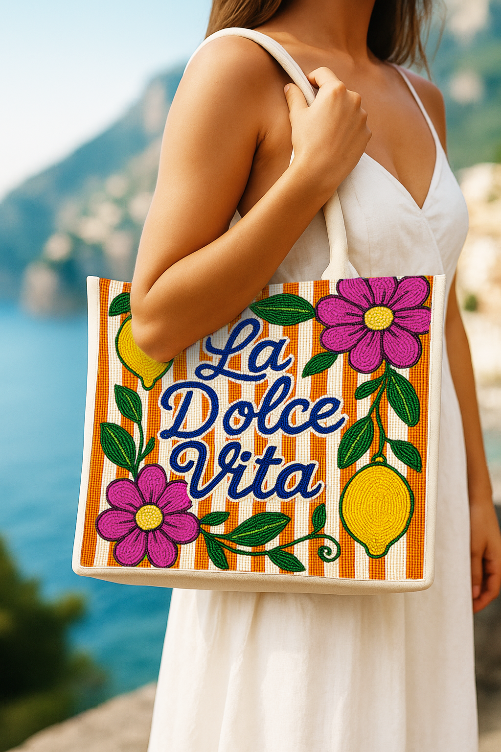 La Dolce Vita Italy Inspired Beaded Tote