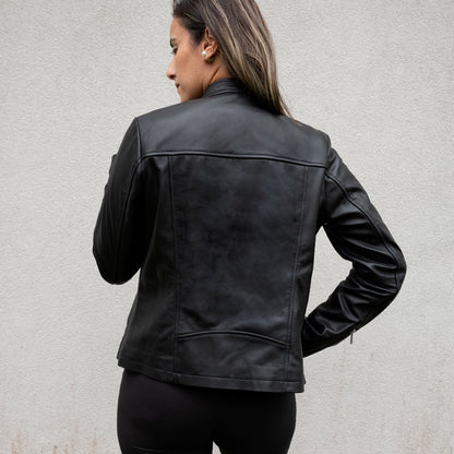 (Real Leather) Classic Women's Leather Jacket