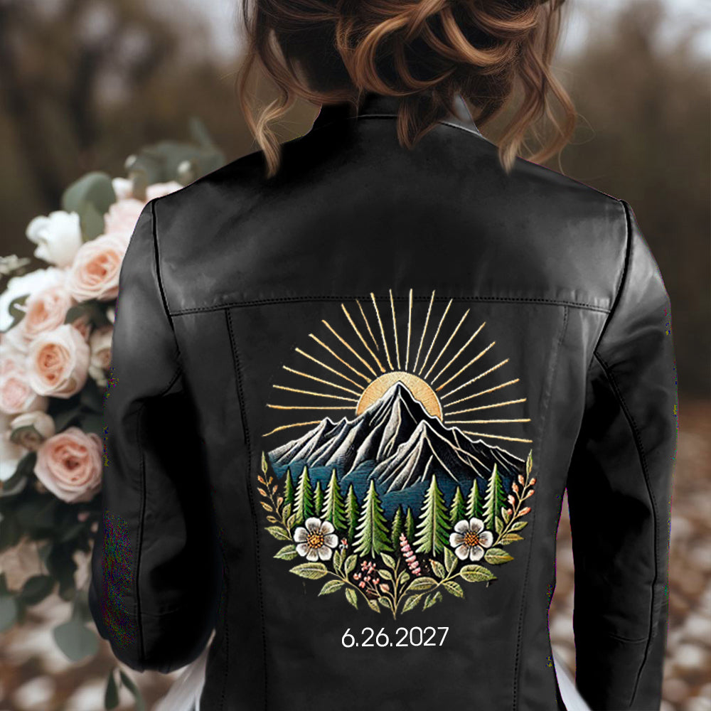 (Real Leather) Personalized Bridal Leather Jacket Gifts