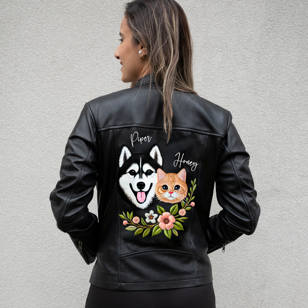 (Real Leather) Pet Leather Jacket